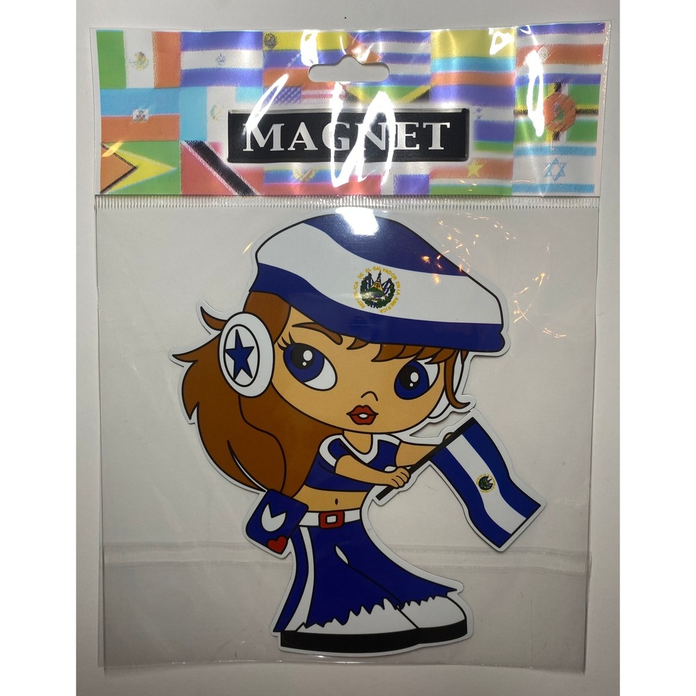 El Salvador Car Magnet Flexible Fridge Magnet Collectible Blue White Heritage